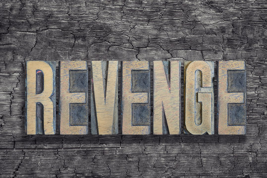 revenge word burned wood