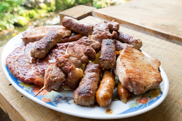 Serbian specialities known as rostilj include grilled pork neck, beef steak, pleskavica, cevapi and are served with homemade buns and tortillas