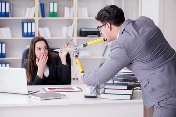 Office conflict between man and woman