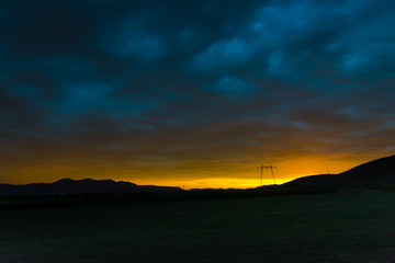 Amazing clouds at the sunset