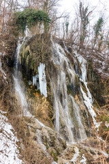 Fototapeta na wymiar Frozen water in the winter