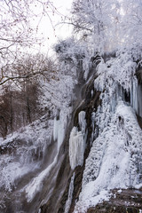 Frozen water in the winter