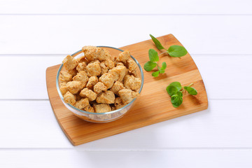 cubes of soy meat