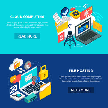 Cloud Computing And File Hosting Banners