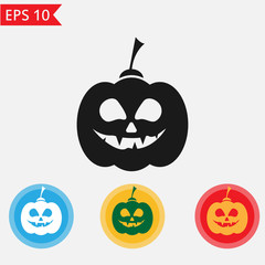 Halloween pumpkin icon Vector.