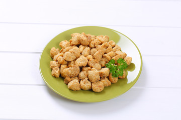 cubes of soy meat