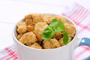 cubes of soy meat
