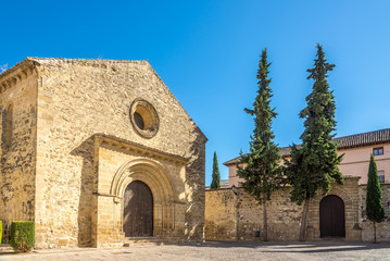 Fototapeta na wymiar View at the church of Santa Cruz in Baeza, Spain