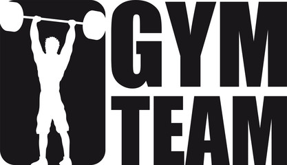 schatten crew team sport verein logo silhouette umriss stark workout gym cool design gewicht heben hanteln bodybuilder