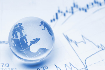 glass global on stock market chart