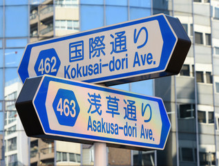 日本の東京都市景観「サイン・４６２　国際通り、４６３　浅草通り」
