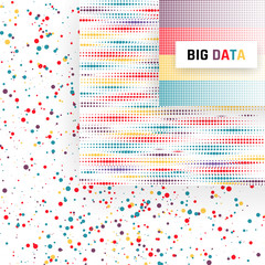 Big data visualization. Analysis of information. Machine learning algorithms. Vector illustration
