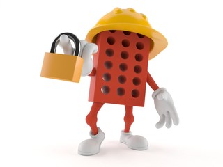 Brick character with padlock