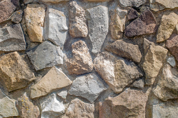 Old cement wall with stone masonry