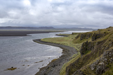View to the black beach of Vatnsnesvegur