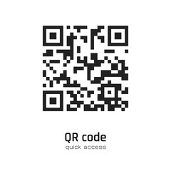 QR code for smartphone scanning. Vector illustration isolated on white background.
