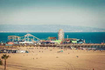  Ferris wheel on Santa Monica pier in California © nata_rass