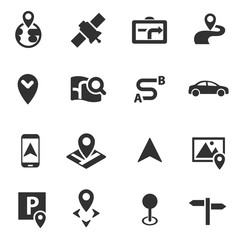 Gps navigation icon set