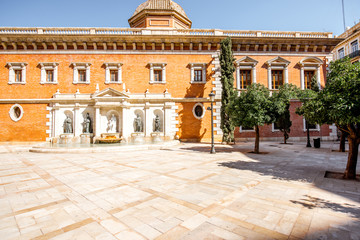 Obraz premium View on the old University building on the Patriarca square in Valencia, Spain