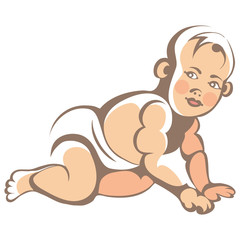 Illustration with a small baby 1