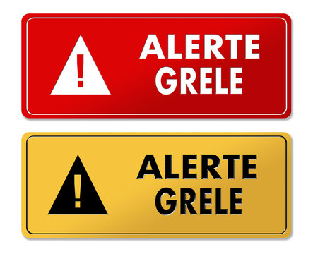 Hail Alert warning panels in French translation