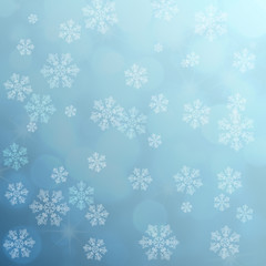 Blue winter abstract bokeh background