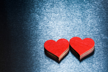 Obraz premium Valentines day hearts on metal