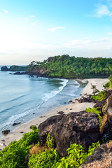 Untouched Beautiful Beach off the Cliff in South Goa, India - 178548113