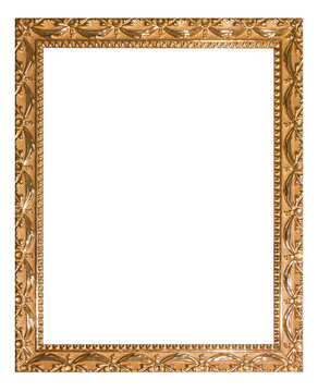 Gold ancient vintage frame isolated on white background