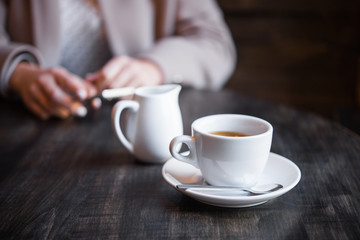 cup of coffee on table
