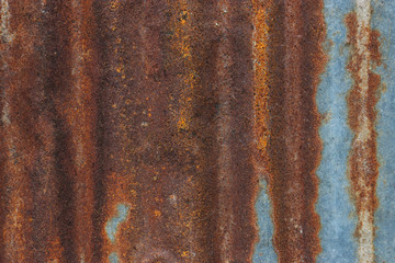 Zinc and Metal plate rusting, There are traces of gliding. Not used for a long time. Use for background or banner website and template.