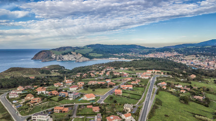 Aerial view of residential neighborhood