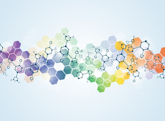 Abstract molecules medical background. illustration