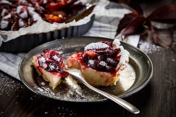 Tart with plums