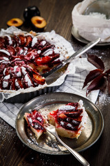 Tart with plums