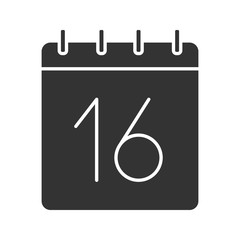 Sixteenth day of month glyph icon