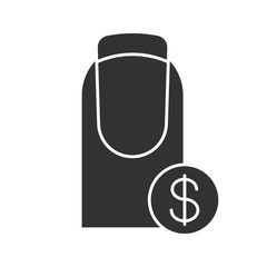Nail salon services prices glyph icon