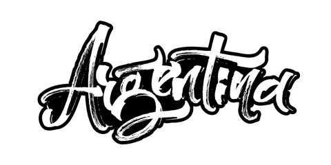 Argentina. Modern Calligraphy Hand Lettering for Serigraphy Print