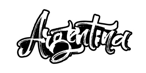 Naklejka premium Argentina. Modern Calligraphy Hand Lettering for Serigraphy Print