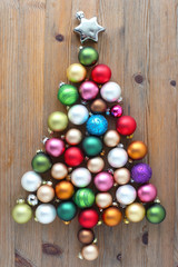 Christmas tree made of baubles