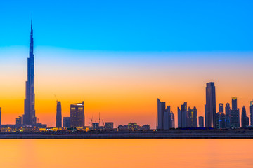 Dubai skyline at dusk