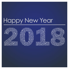 blue happy new year 2018 from little snowflakes eps10