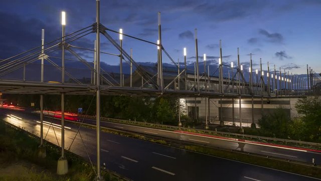 Autobahn A37 in Hannover at evening. Timelapse.