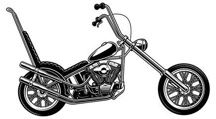 Classic american motorcycle on white background (raster version) © Harry Kasyanov