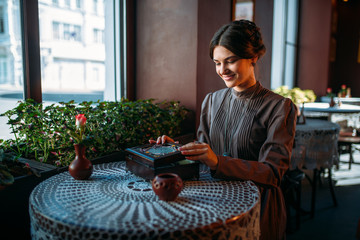 Young lady in retro style dress