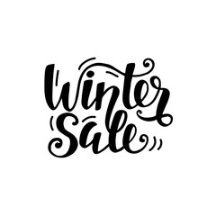 Fototapeta premium Winter Sale unique banner with cute unique hand lettering