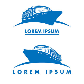 cruise ship logo template