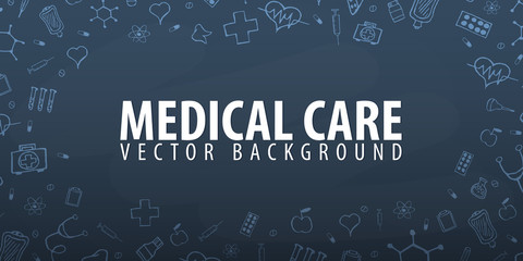 Medical care. Medical background. Health care. Vector medicine illustration.