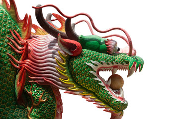 Obraz premium Colorful Chinese dragon statue.