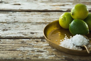 Salt and lime in a plate